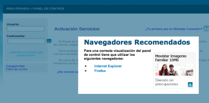 Telefónica no admite más que Explorer y Firefox en su recién estrenada web